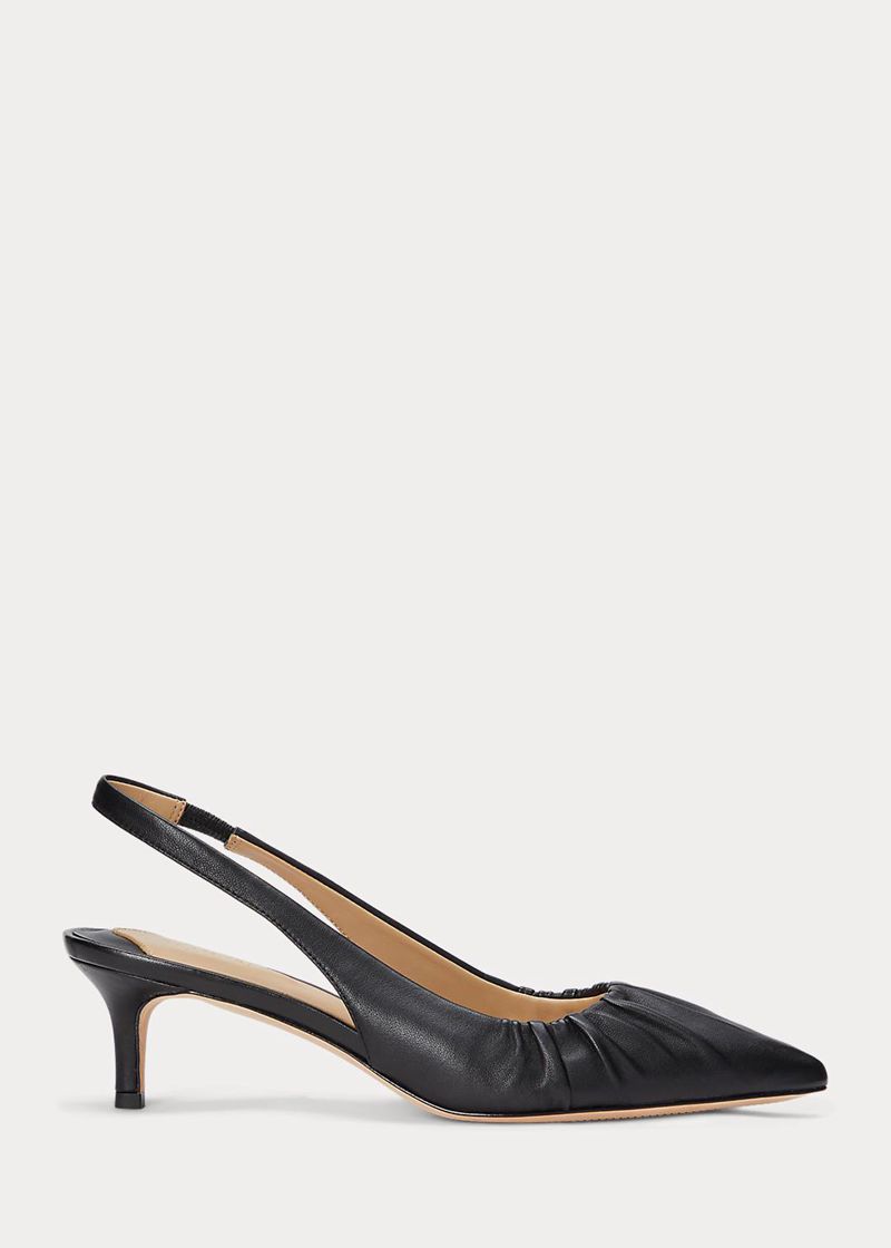 ローレン パンプス レディース 黒 Lolah Nappa レザー Slingback RWYGS8413